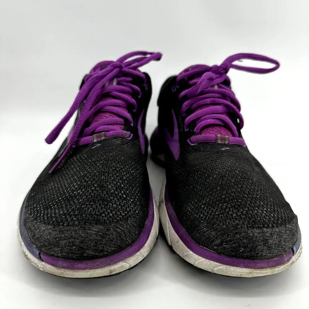 Brooks PureCadence 7 Running Shoe Lace Up Low Reflective Athletic Black Purple 8